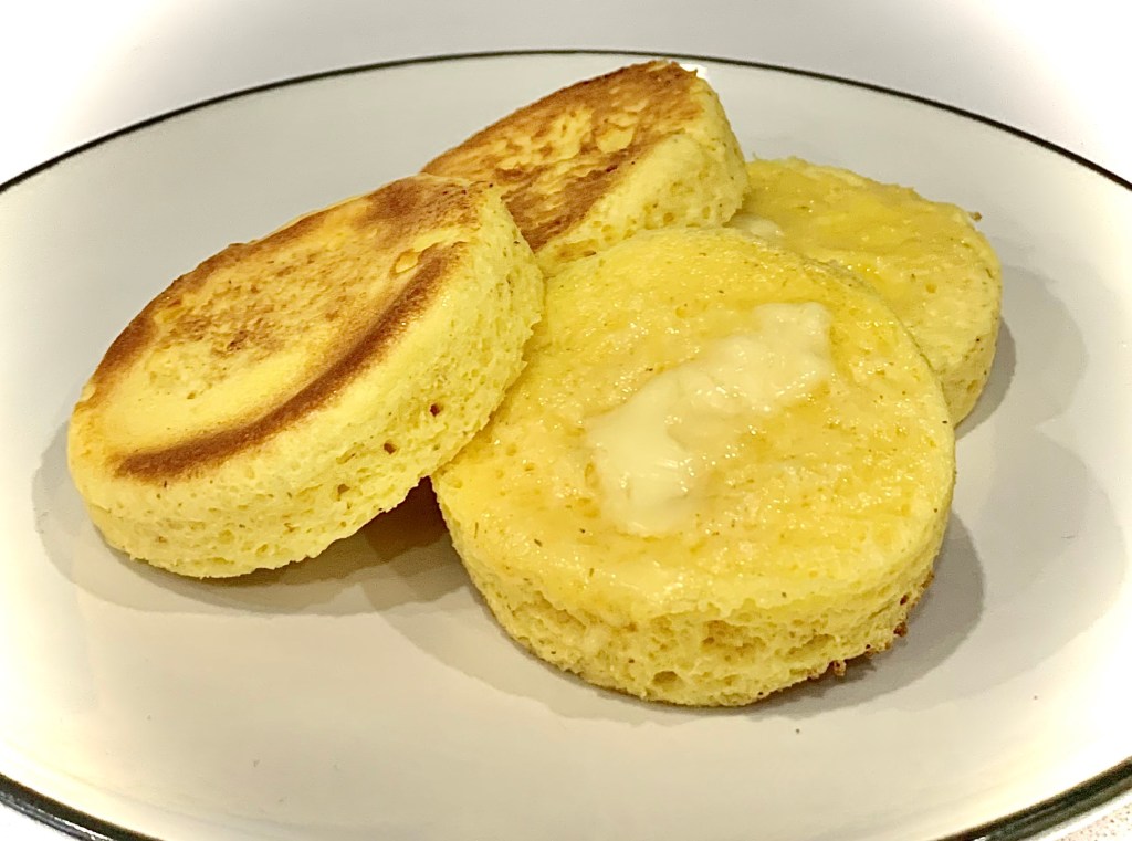 Keto crumpets with butter